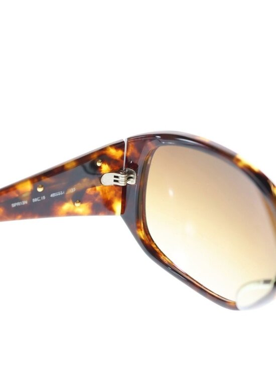 Prada Triangle Plate Sunglasses Brown Frame Gradient Lens 59 15 Gold Eyewear main image 4